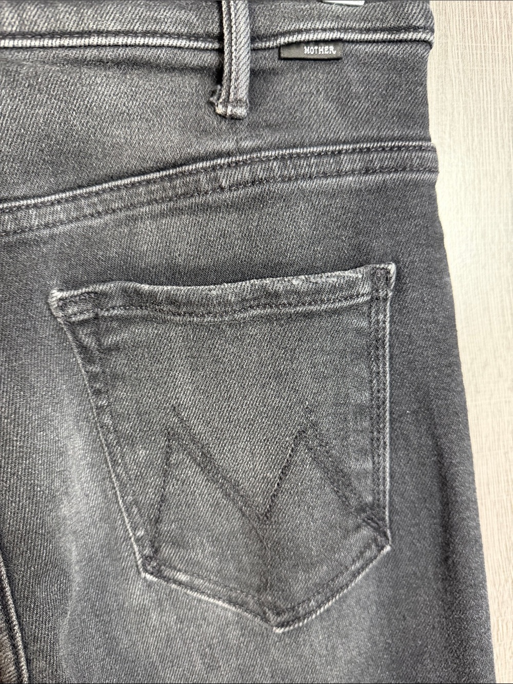 MOTHER Black Washed Wide-Leg Flare Jeans - Picture 5 of 9